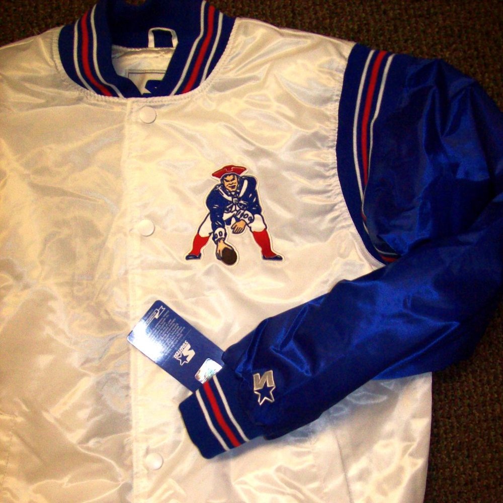 NEW ENGLAND PATRIOTS Starter WHITE & BLUE Jacket 3X 4X 5X - Picture 2 of 12